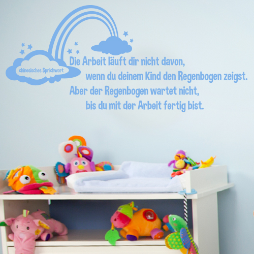 Wandtattoo Spruch "Die Arbeit läuft..." Kinderzimmer Wandsticker