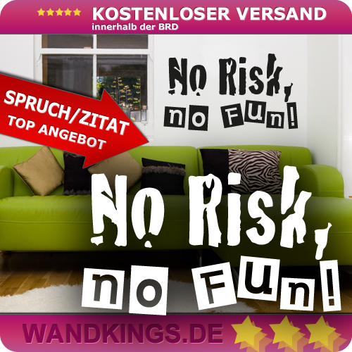 WANDKINGS Wandtattoo Spruch No risk no fun [Größe & Farbe wählbar] eBay