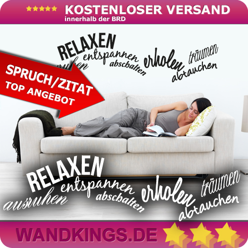 WANDKINGS Wandtattoo Spruch relaxen entspannen traum [Größe & Farbe