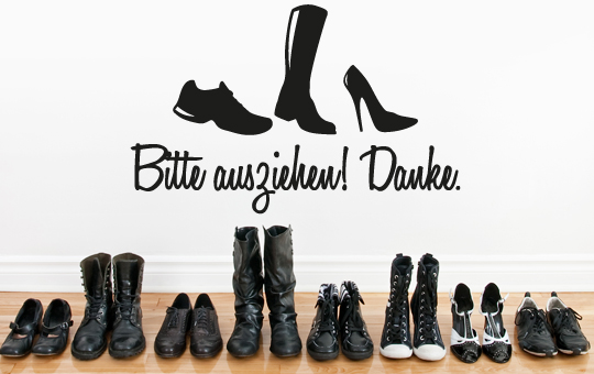 Wandtattoo Spruch Schuhe bitte ausziehen Danke Flur lustig Schuhe shoes