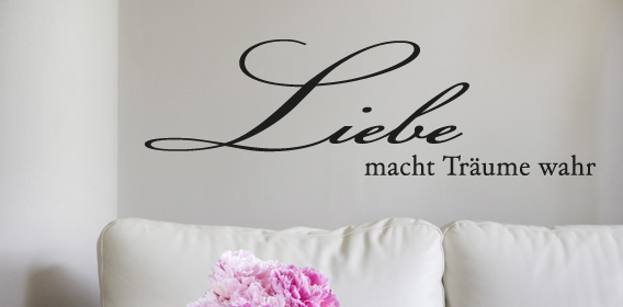 Wandtattoo Sprüche und Zitate rund um das Thema Liebe & Glück