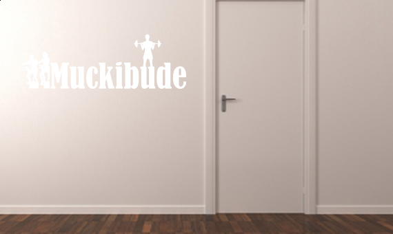 Wandtattoo Spruch "Muckibude", Sport, Fitness, Wandsticker