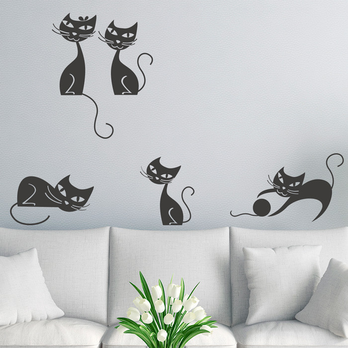 Wandtattoo Katzen Set