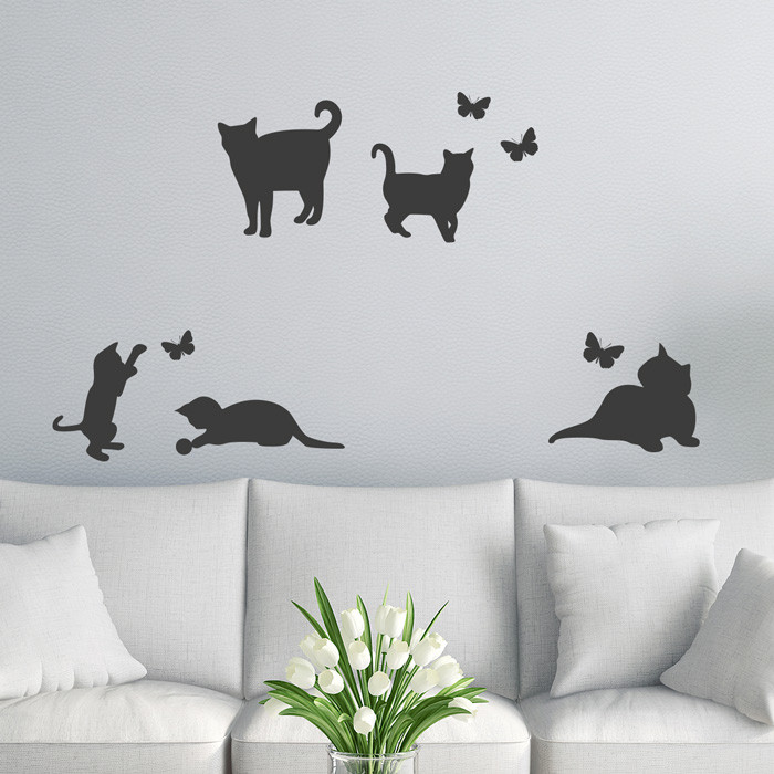 Schmetterlings Wandtattoo Set Katzen