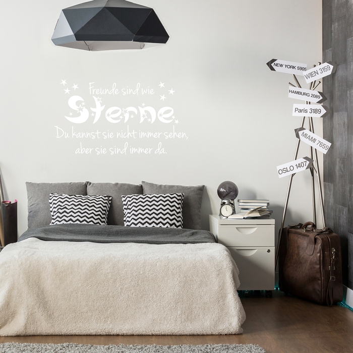 Wandtattoo Spruch Freunde sind wie Sterne