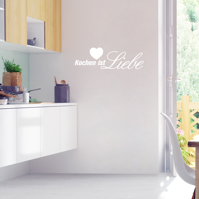 Wandtattoo Spruch Kochen ist Liebe