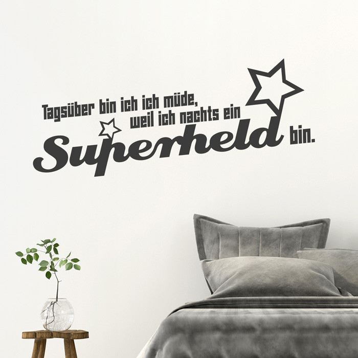 Wandtattoo Spruch Tagsüber bin ich müde