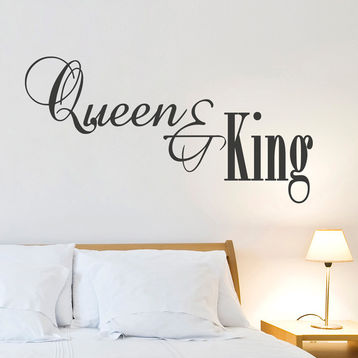 Wandtattoo Spruch - Queen & King