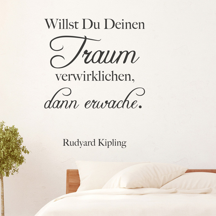 Wandtattoo Zitat Willst Du Deinen Traum verwirklichen