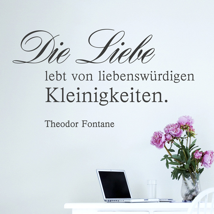 Wandtattoo Zitat Die Liebe lebt von liebenswürdigen Kleinigkeiten