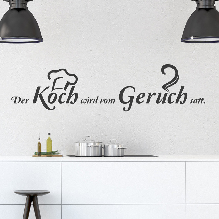 Wandtattoo Spruch Der Koch wird vom Geruch satt