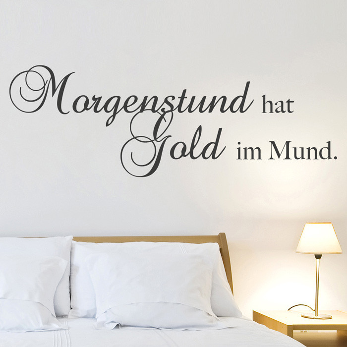 Wandtattoo Spruch Morgenstund Hat Gold Im Mund