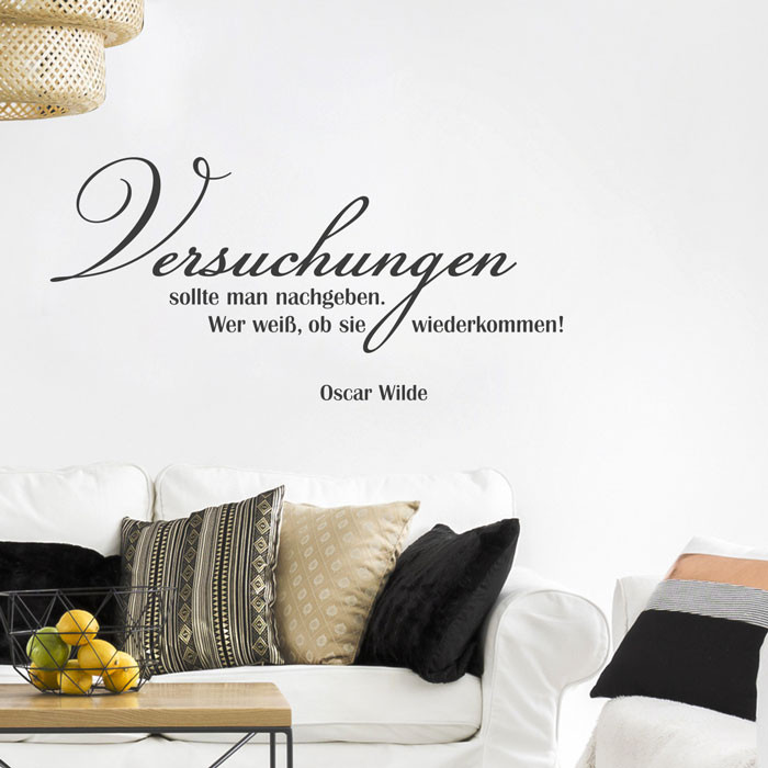 Wandtattoo Zitat Versuchungen sollte man nachgeben