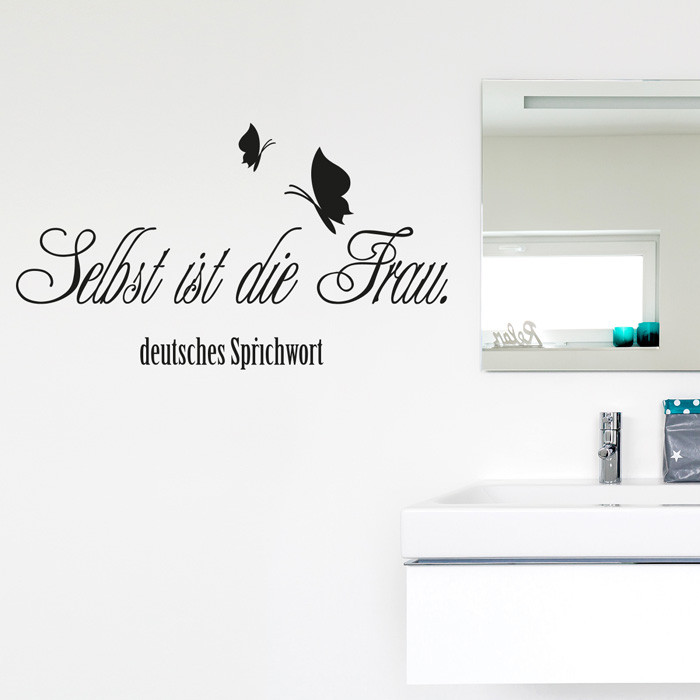Wandtattoo Spruch Selbst ist die Frau