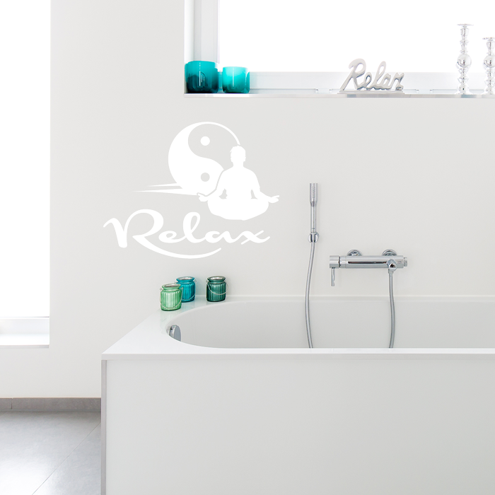 Wandtattoo Spruch Relax Yin Yang