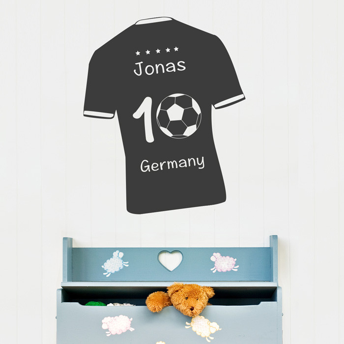 Wandtattoo Fußball Deutschlandtrikot mit Wunschname