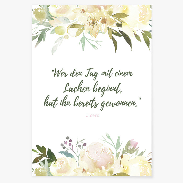 Poster Wer den Tag mit einem Lachen beginnt, hat ihn bereits gewonnen