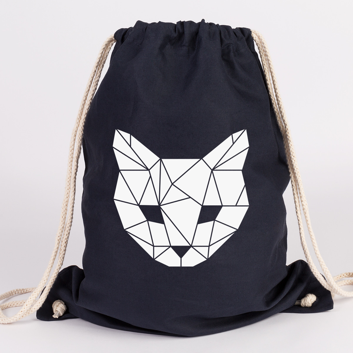 Juniwords Turnbeutel Origami Katzenkopf