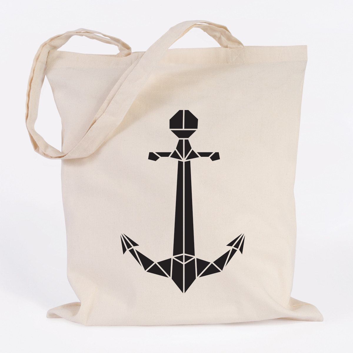 JUNIWORDS Jutebeutel "Origami Anker" verschiedene Farben Geschenk Tasche 
