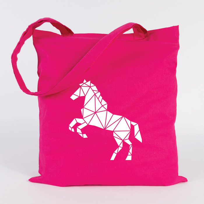 JUNIWORDS Jutebeutel /"Origami Pferd/" verschiedene Farben Geschenk Tasche