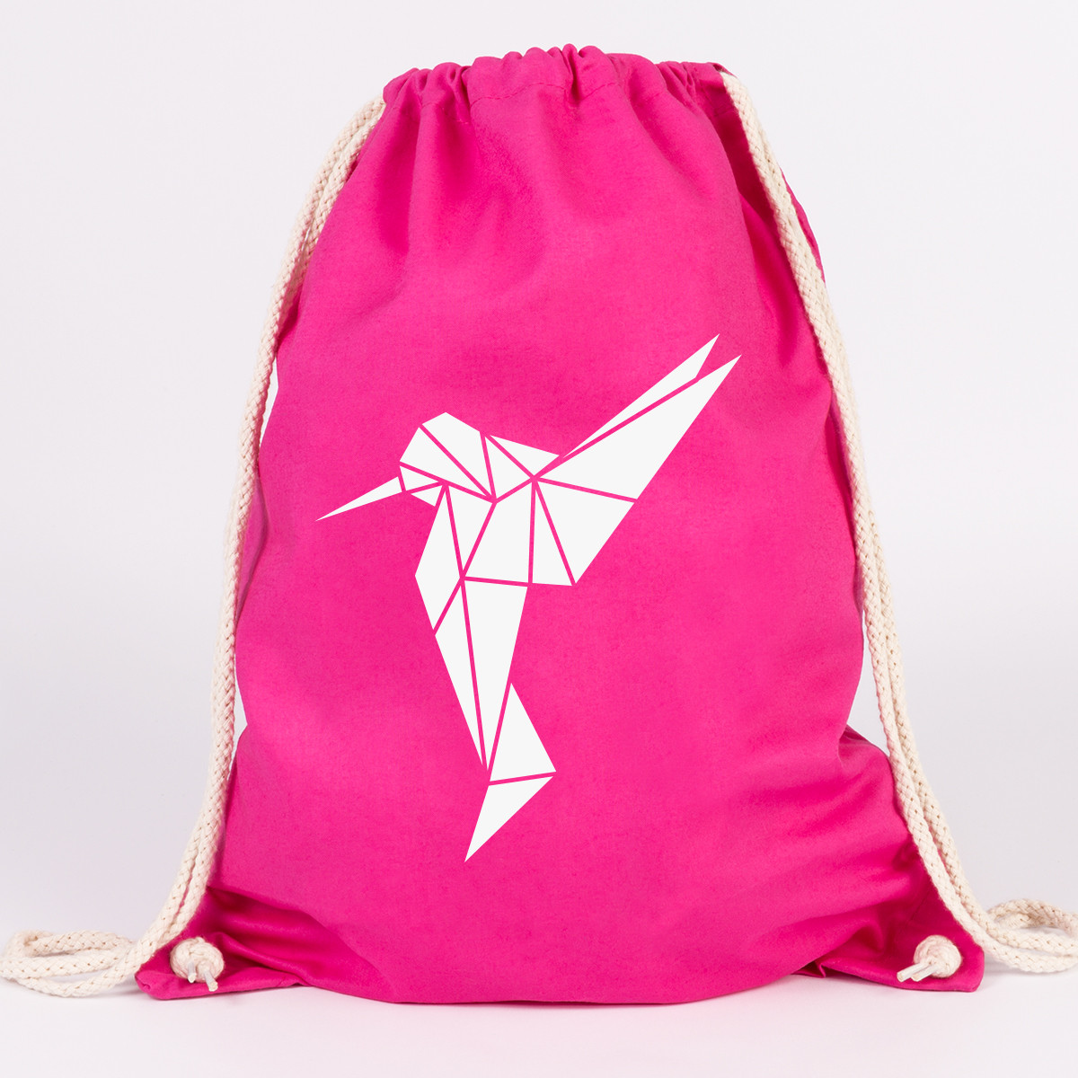 JUNIWORDS Turnbeutel "Origami Kolibri" verschiedene Farben Geschenk Tasche 