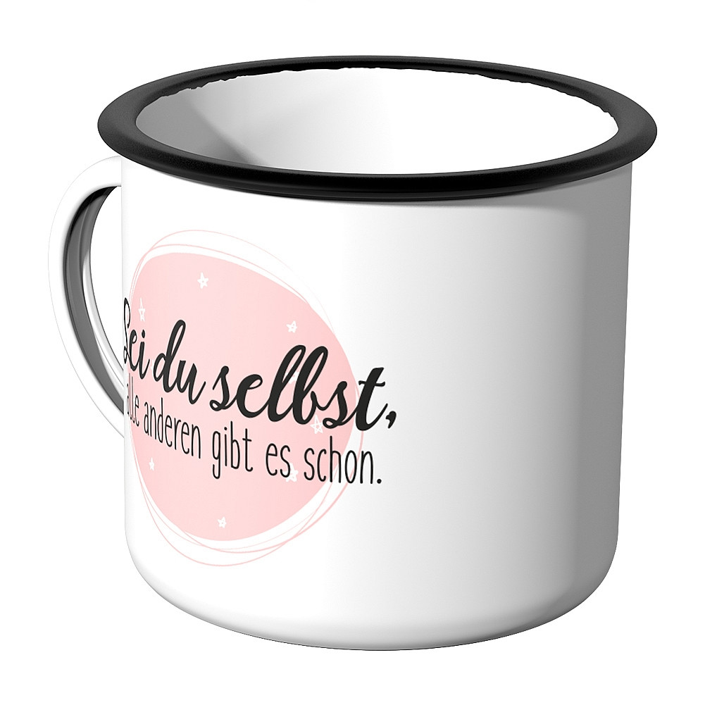 Emaille Tasse Wenn nicht jetzt, wann dann?