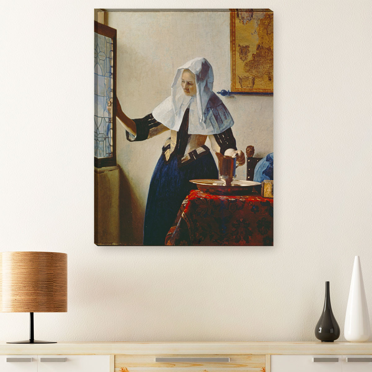 jan vermeer junge frau mit wasserkrug am fenster