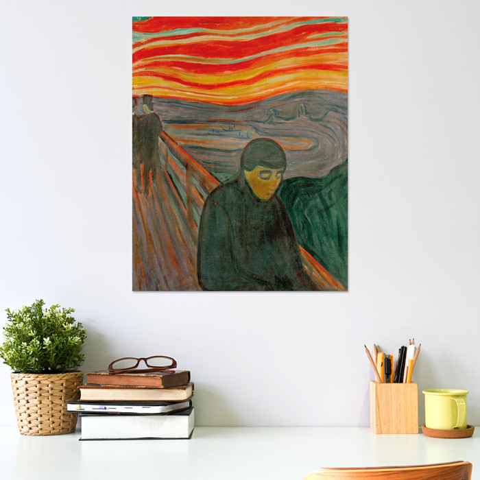 Edvard Munch 50x40cm Die Verzweiflung Poster Leinwand-Druck Bild #102770