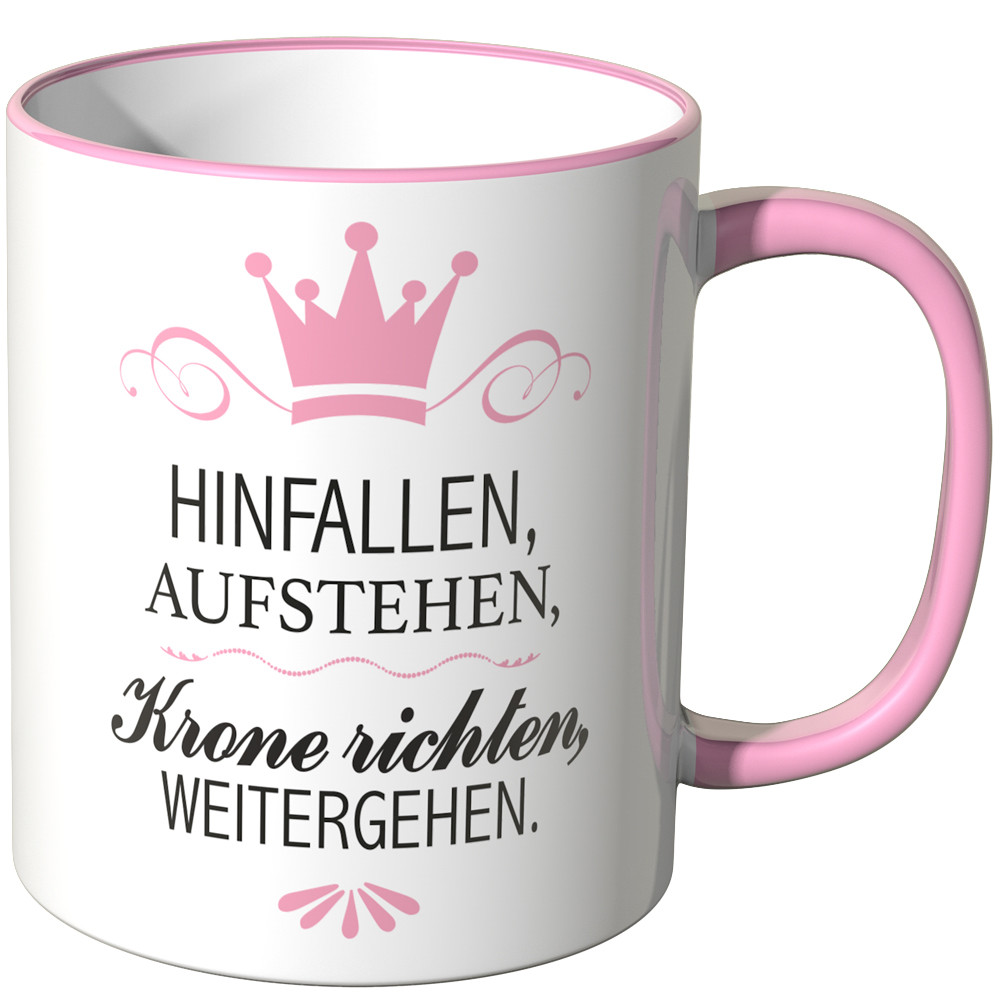 Juniwords Tasse Hinfallen Aufstehen Krone Richten Weitergehen
