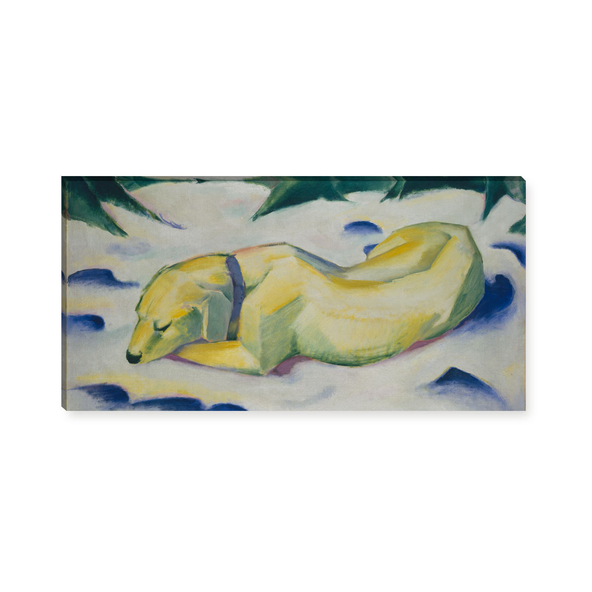 Franz Marc liegender Hund im Schnee