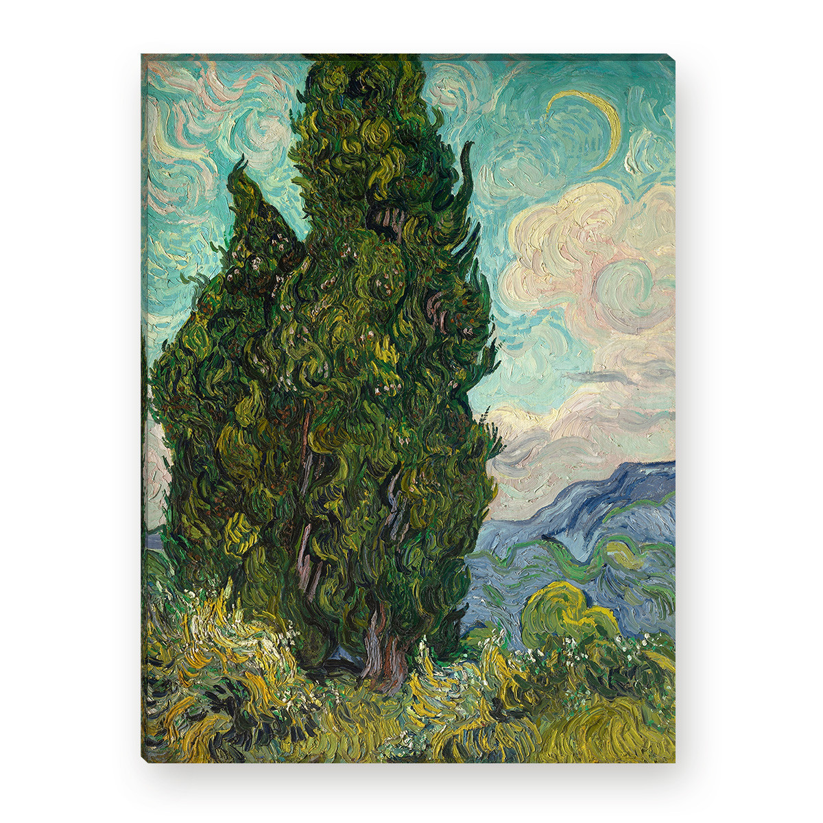 WANDKINGS Leinwandbild Van Gogh /"Zypressen/"