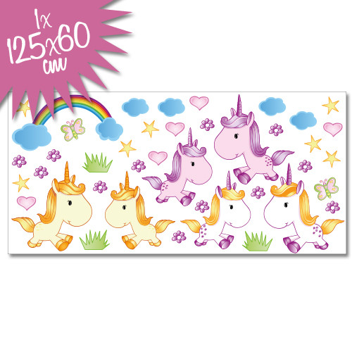 Wandsticker Set Xl Susse Einhorner