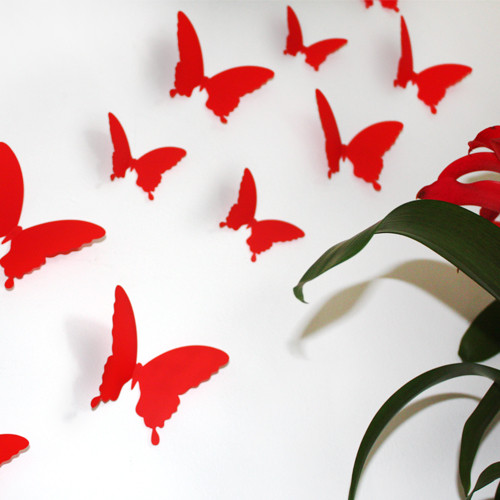 wandtattoo 3d schmetterlinge rot Küchenrollenhalter Wand Rot ~ wandtattoo 3d schmetterlinge rot