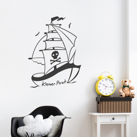 Kleines Piratenschiff Wandtattoo