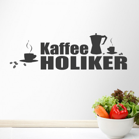 Wandtattoo Spruch - Kaffeeholiker