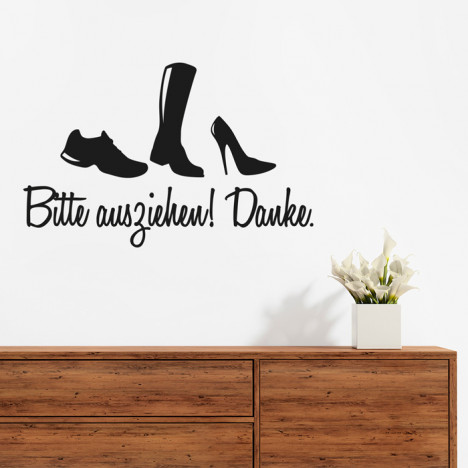 Wandtattoo Spruch - Schuhe bitte ausziehen