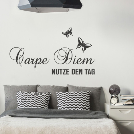 Wandtattoo Spruch - Carpe Diem Nutze den Tag 