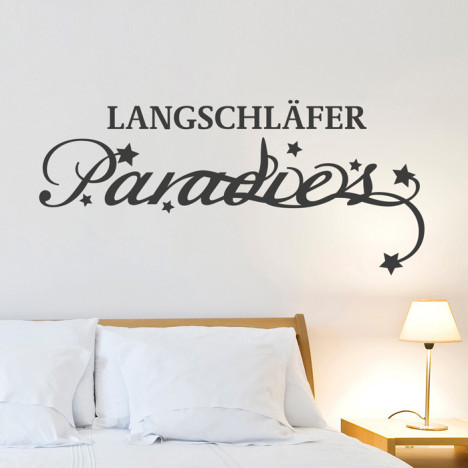 Wandtattoo Spruch - Langschläfer Paradies