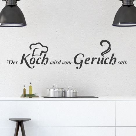 Wandtattoo Spruch - Der Koch wird vom Geruch satt