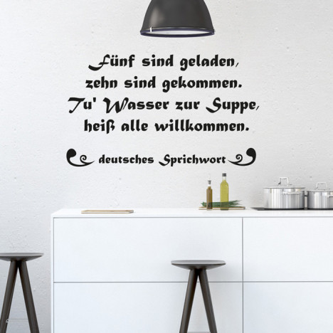 Wandtattoo Spruch - Fünf sind geladen ...