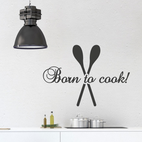 Wandtattoo Spruch - Born to cook