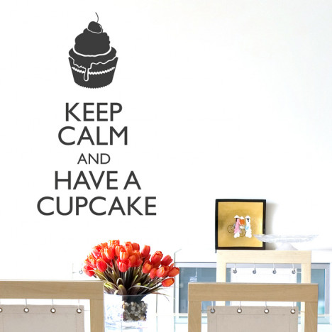 Wandtattoo Spruch Keep calm and have a cupcake