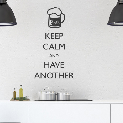Wandtattoo Spruch - Keep calm and have another Beer