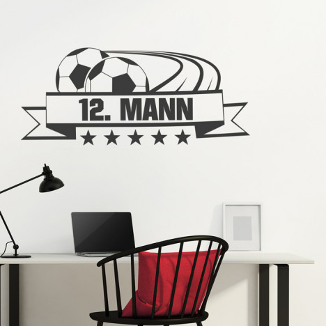 fußball wandtattoo 12. mann