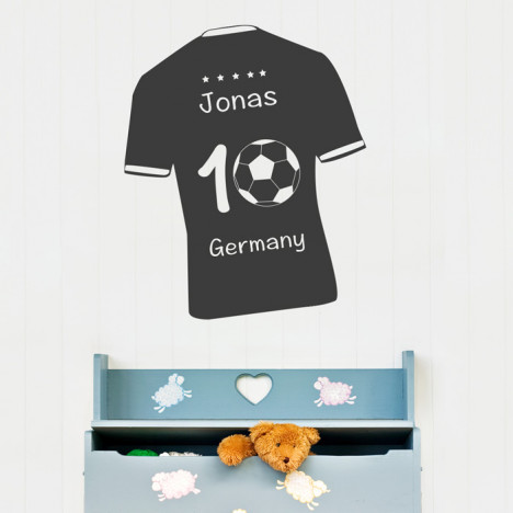 Wandtattoo Fußball - Deutschlandtrikot mit Wunschname