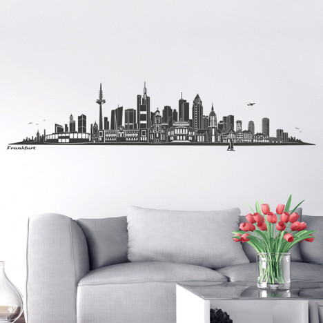 Wandtattoo Skyline Frankfurt ohne Fluss