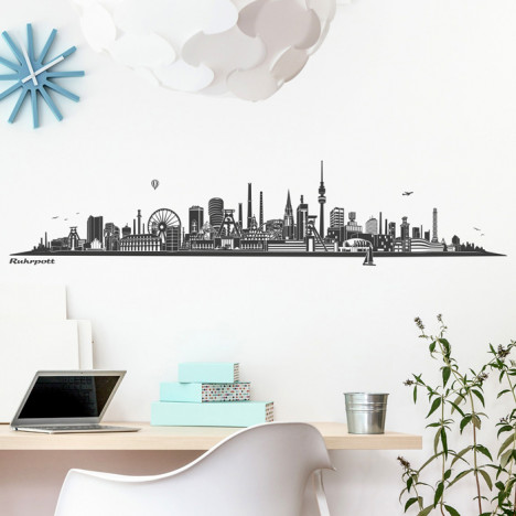 Wandtattoo Skyline Ruhrpott ohne Fluss