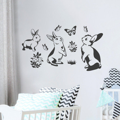 Kaninchen Wandtattoo fürs Kinderzimmer