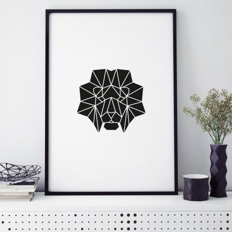 origami löwe poster 