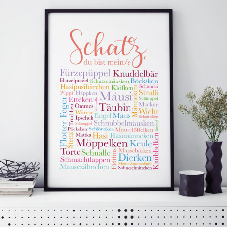 Poster Textcloud Liebe